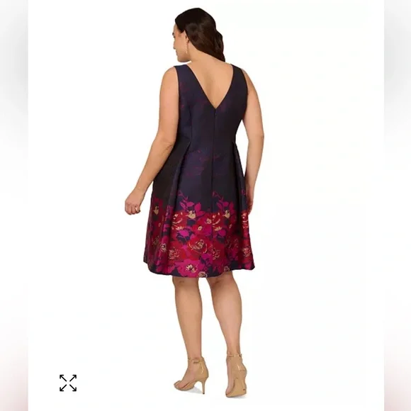 NWT Floral Sleeveless Dress - Navy and Pink - MAKE AN OFFER - CLOSING MY CLOSET. - Picture 2 of 11